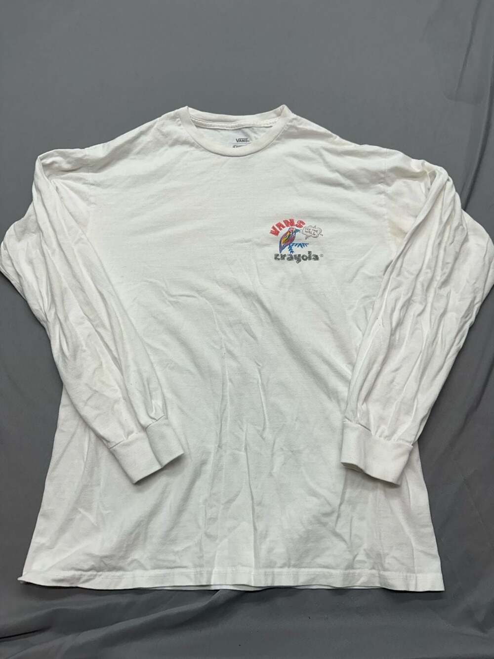 Vans x Crayola Long Sleeve Graphic T-Shirt White Medium